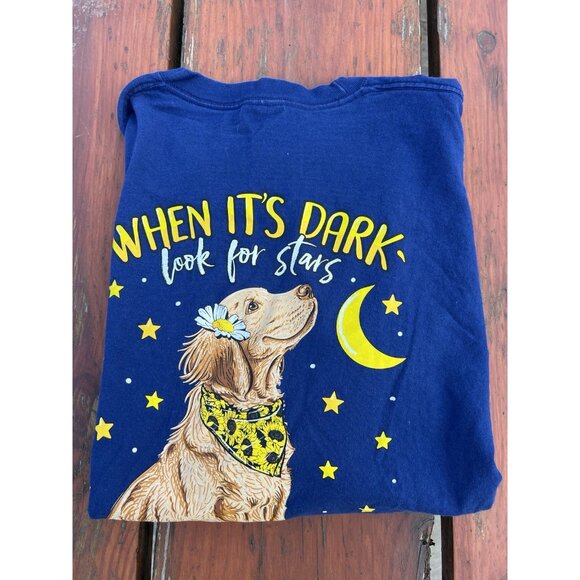 Simply Southern navy long sleeve tshirt golden retriever stars XXL preppy comfy - Picture 8 of 8